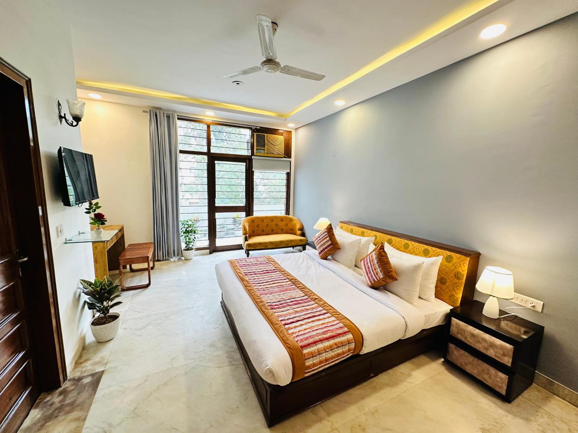 Grove Residency Hauz Khas New Delhi Couple Friendly Hotell Exteriör bild
