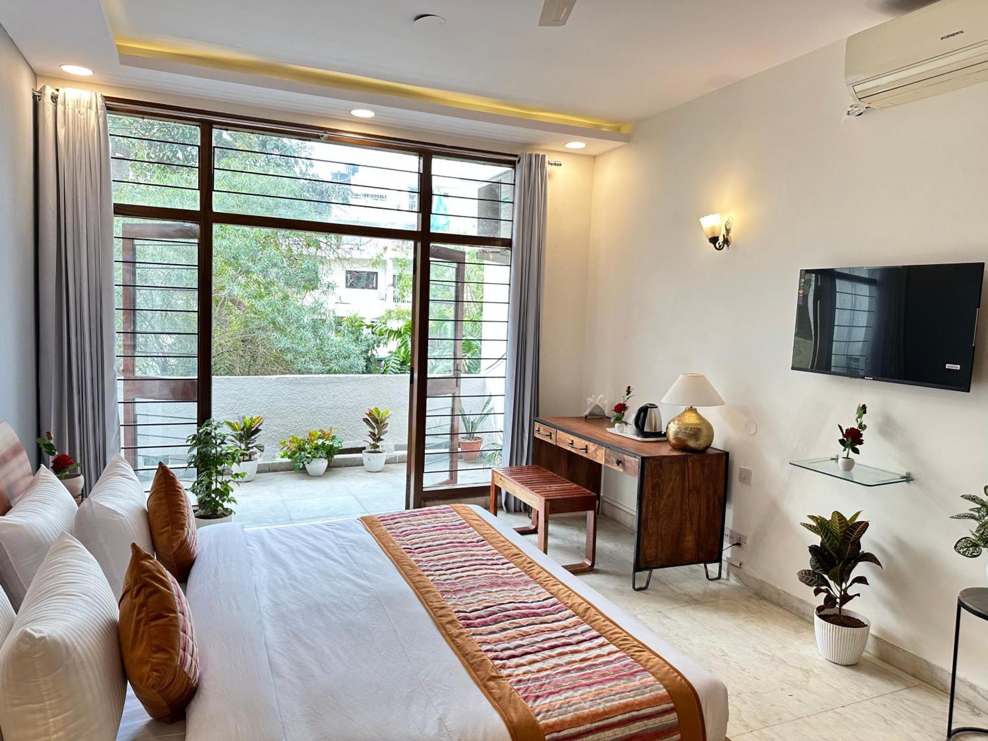 Grove Residency Hauz Khas New Delhi Couple Friendly Hotell Exteriör bild