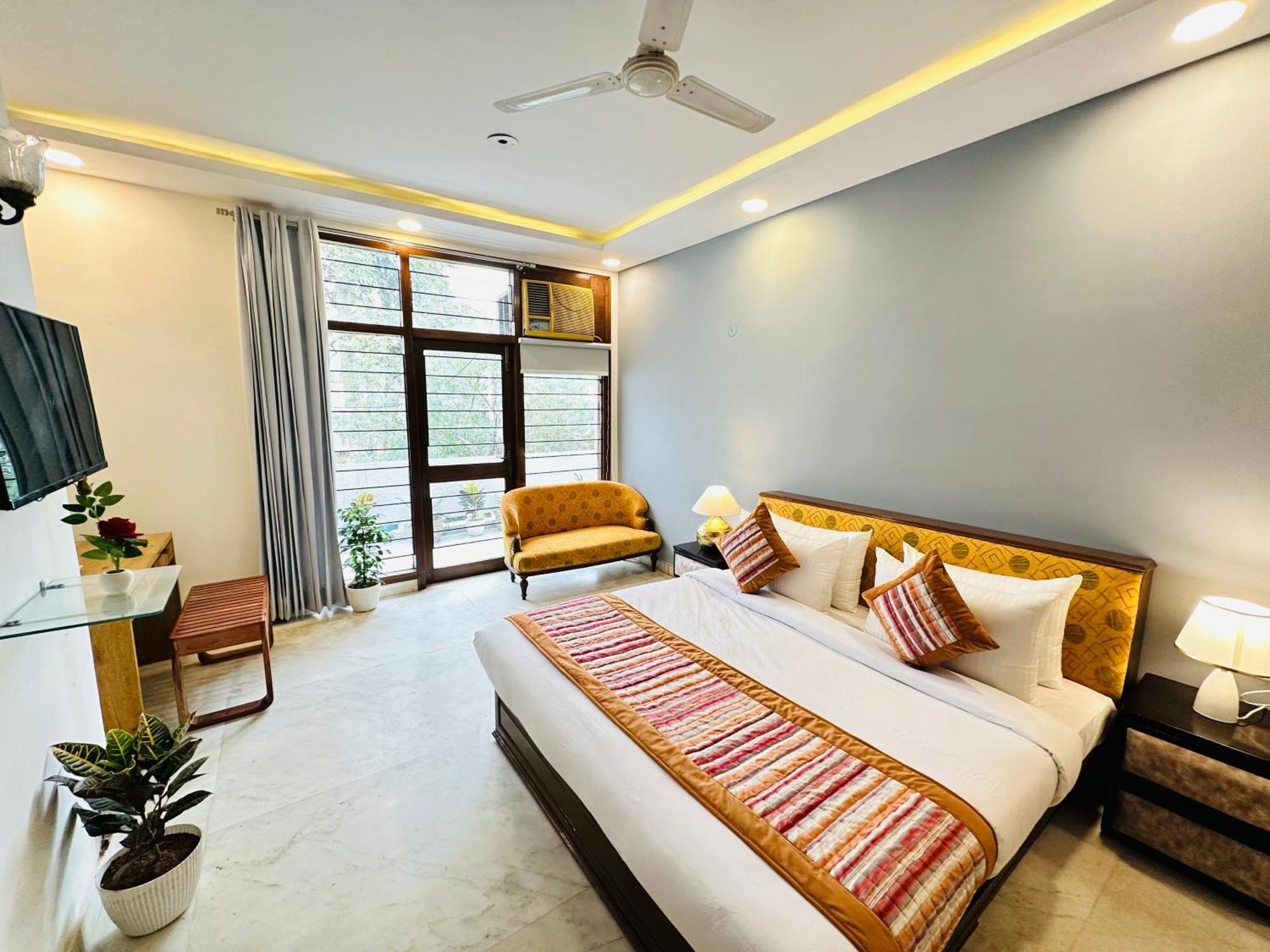 Grove Residency Hauz Khas New Delhi Couple Friendly Hotell Exteriör bild