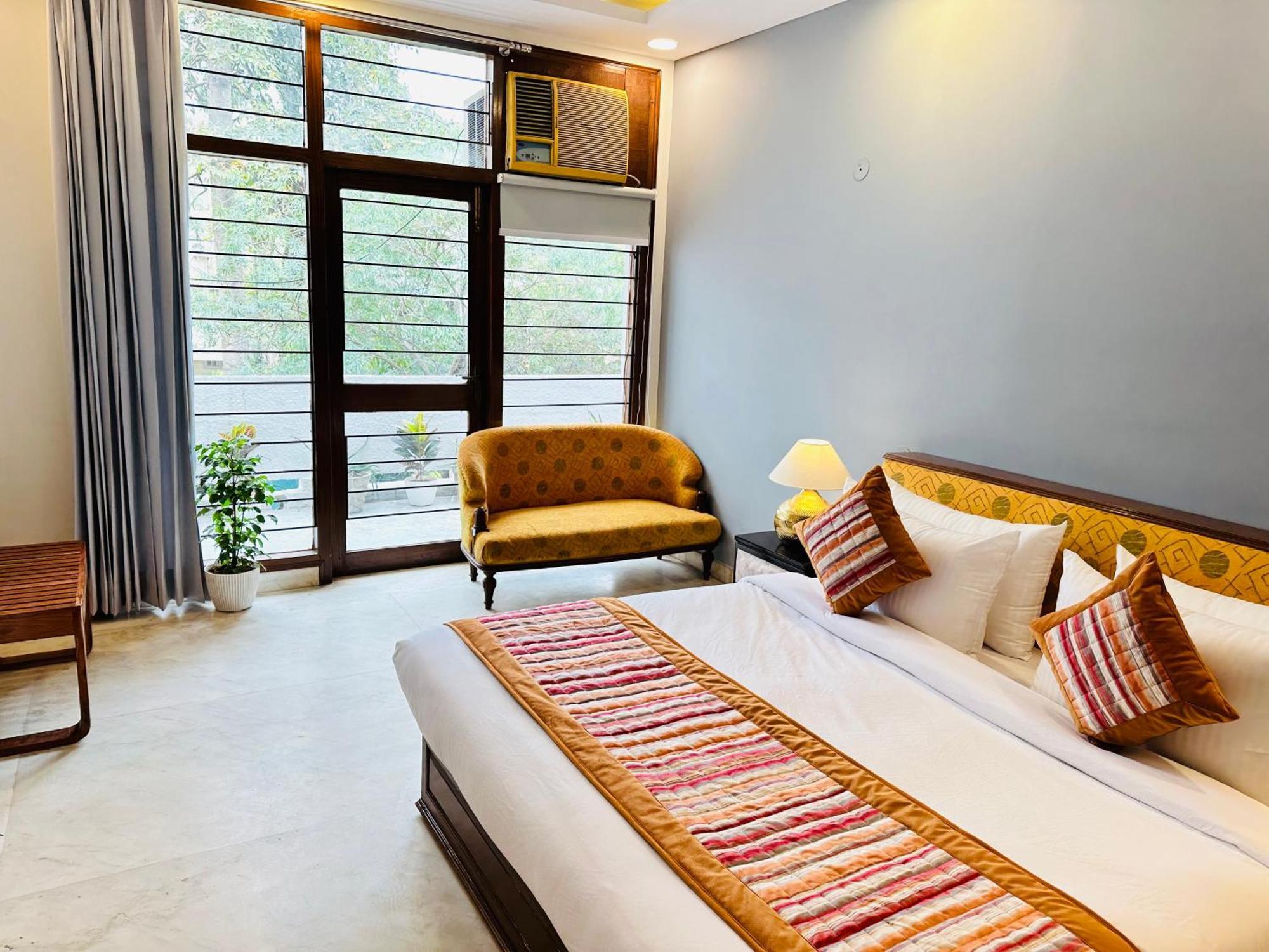 Grove Residency Hauz Khas New Delhi Couple Friendly Hotell Exteriör bild