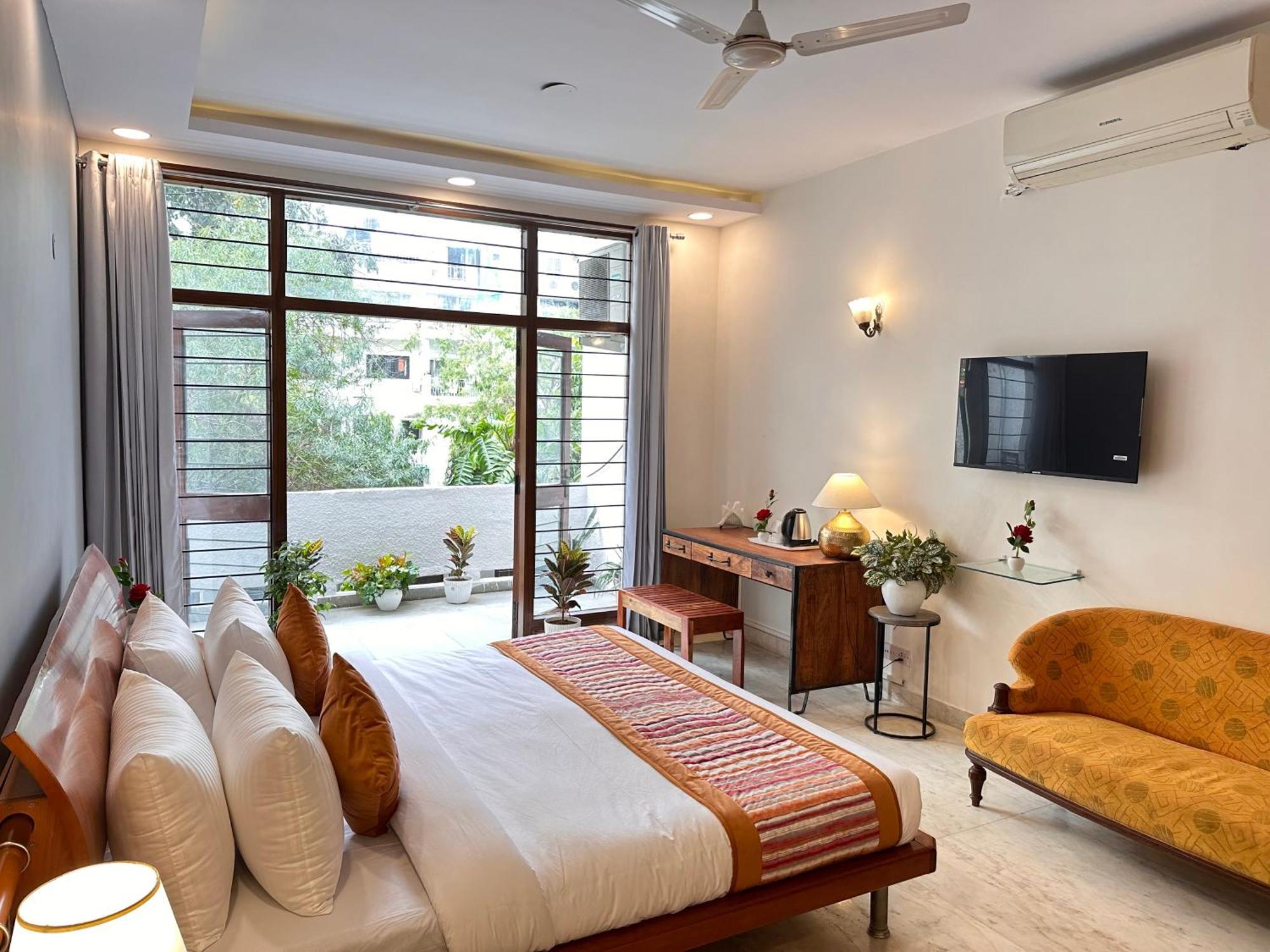Grove Residency Hauz Khas New Delhi Couple Friendly Hotell Exteriör bild